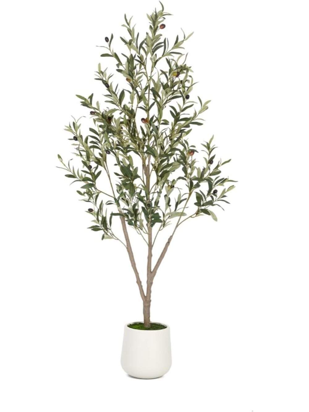 Olive Trees Artificial Indoor, 5FT Tall Faux Olive Tree with White Tall Planter,